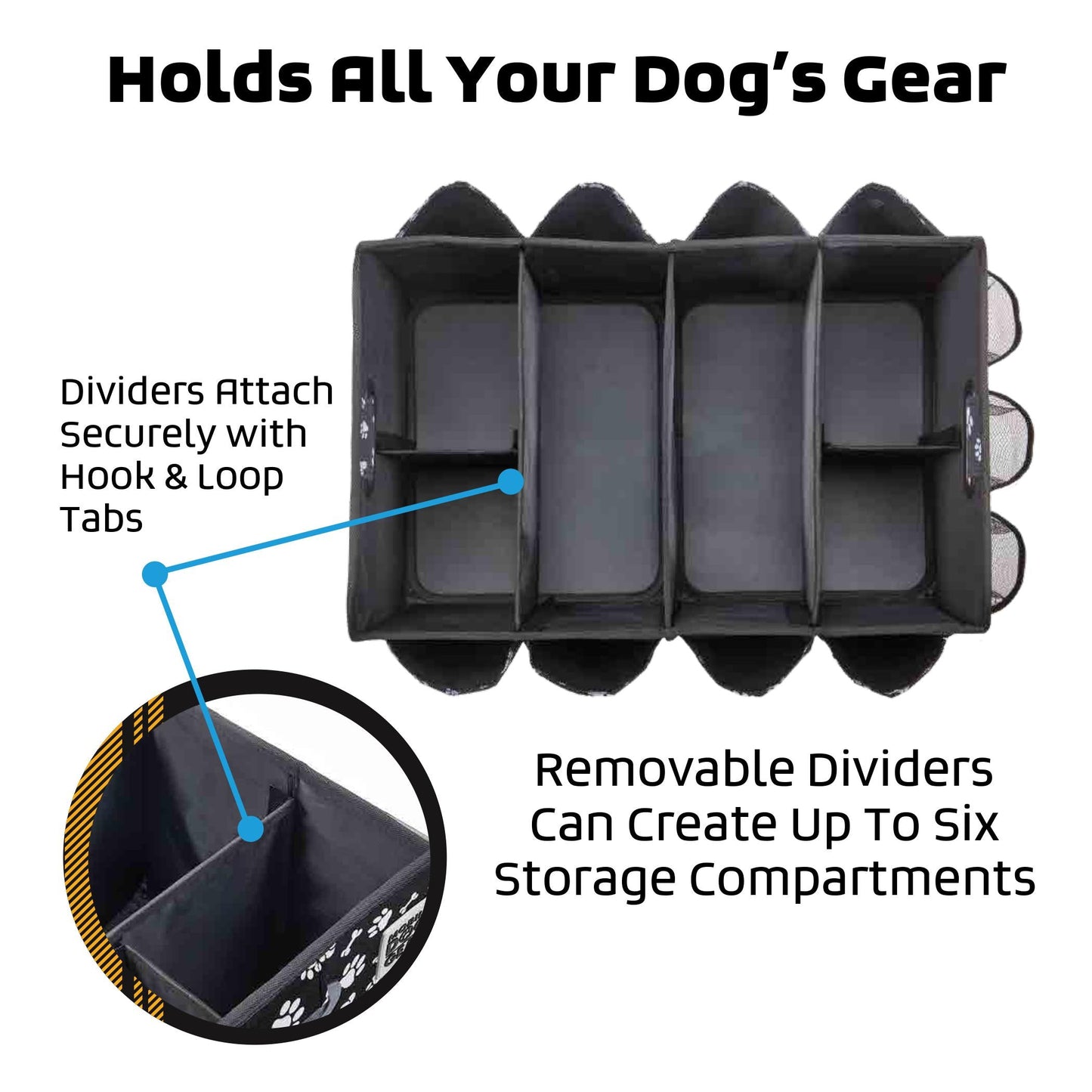 Dogssentials Collapsible Storage Organizer With Built-In Waste Bag Dispenser & 1 Bag Roll